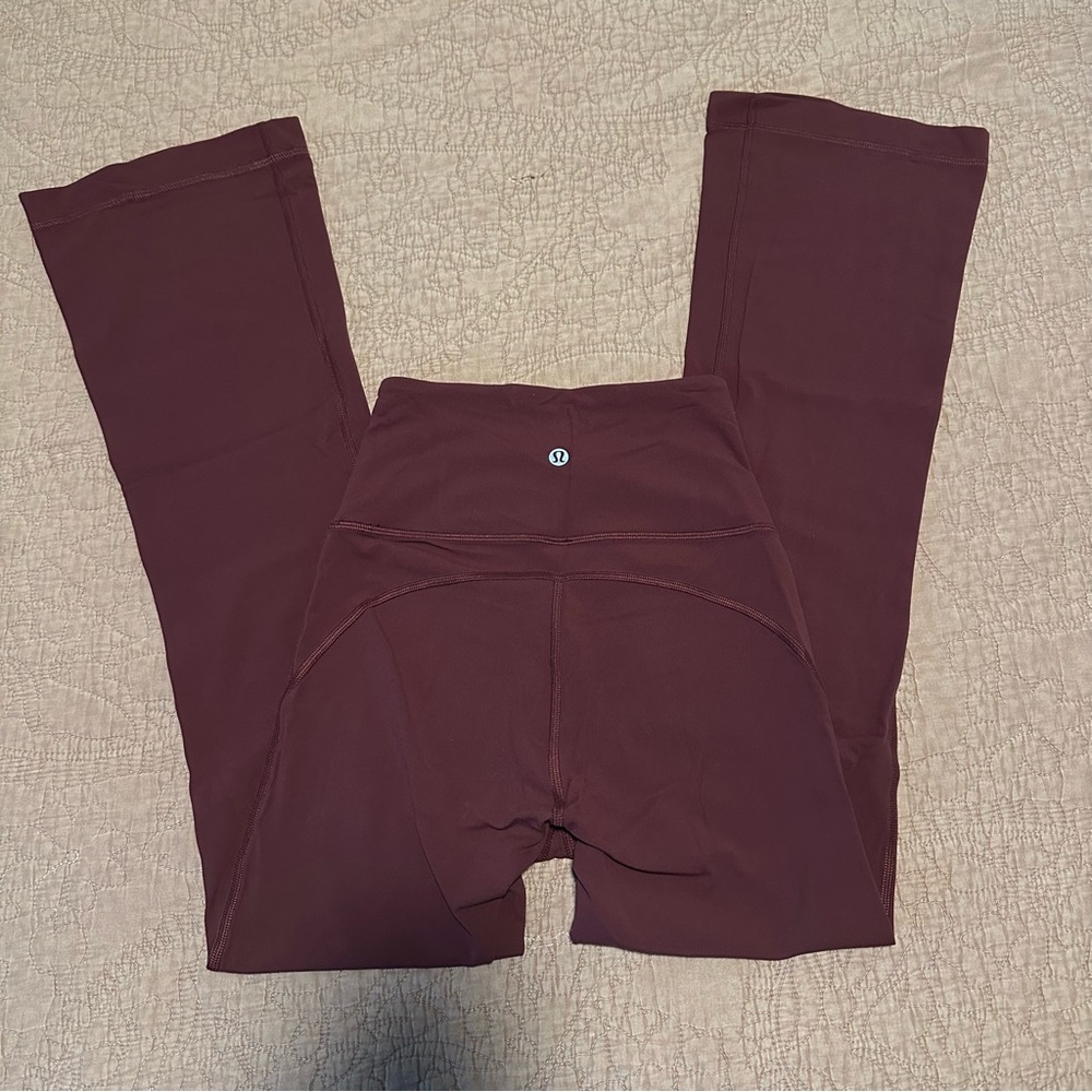 Burgundy Lululemon Align Mini Flare 28” Leggings Size 2